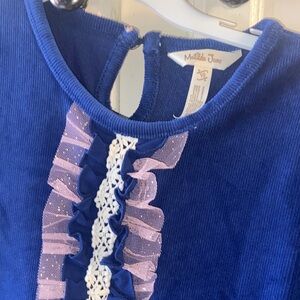 Matilda Jane Navy Dress with Pink Ruffles